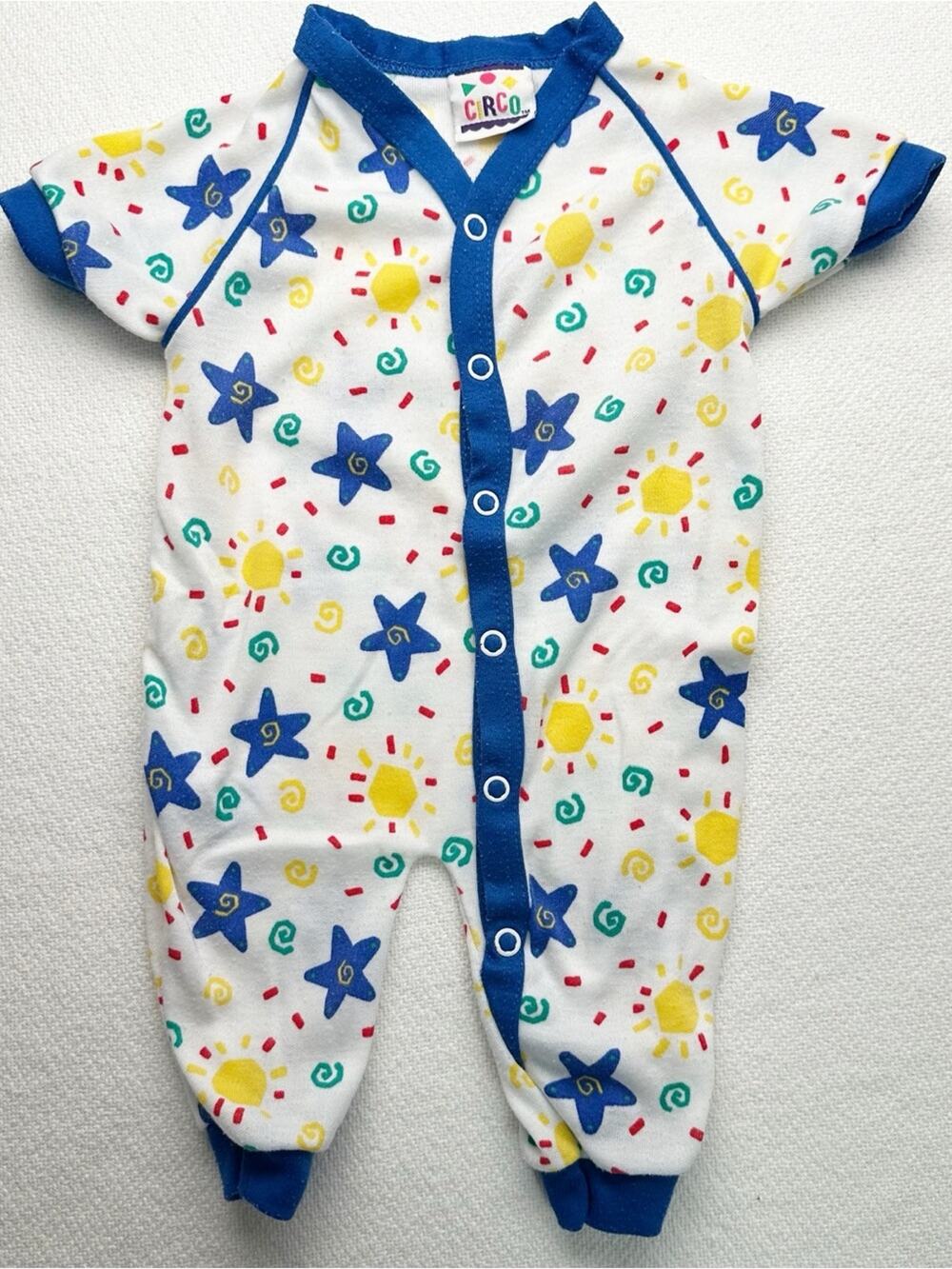 Vintage Circo Colorful stars suns 90s Baby Sleeper Newborn 0-3 Months